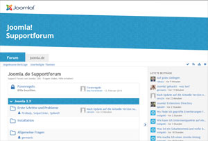 Screenshot Joomla Support Forum DE